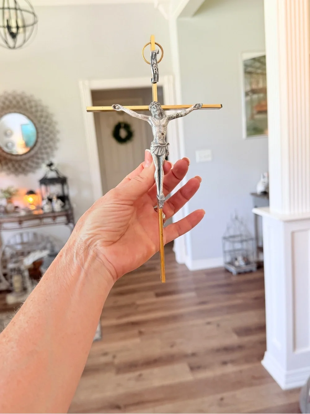 MCM Gold & Silver Crucifix Set w/ Praying Hands Cross, Italian Bracelet & Prayer